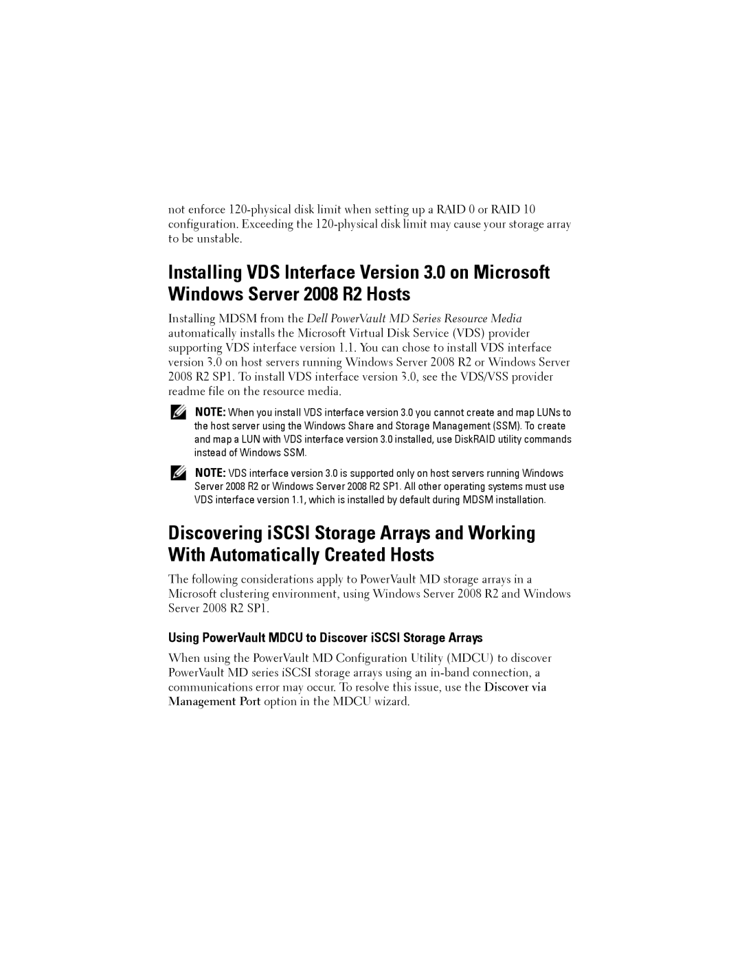 Dell dell power vault md storage arrays information update Using PowerVault Mdcu to Discover iSCSI Storage Arrays 