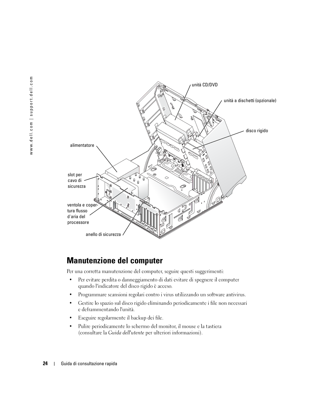 Dell dell precision workstation 370 systems manual Manutenzione del computer 