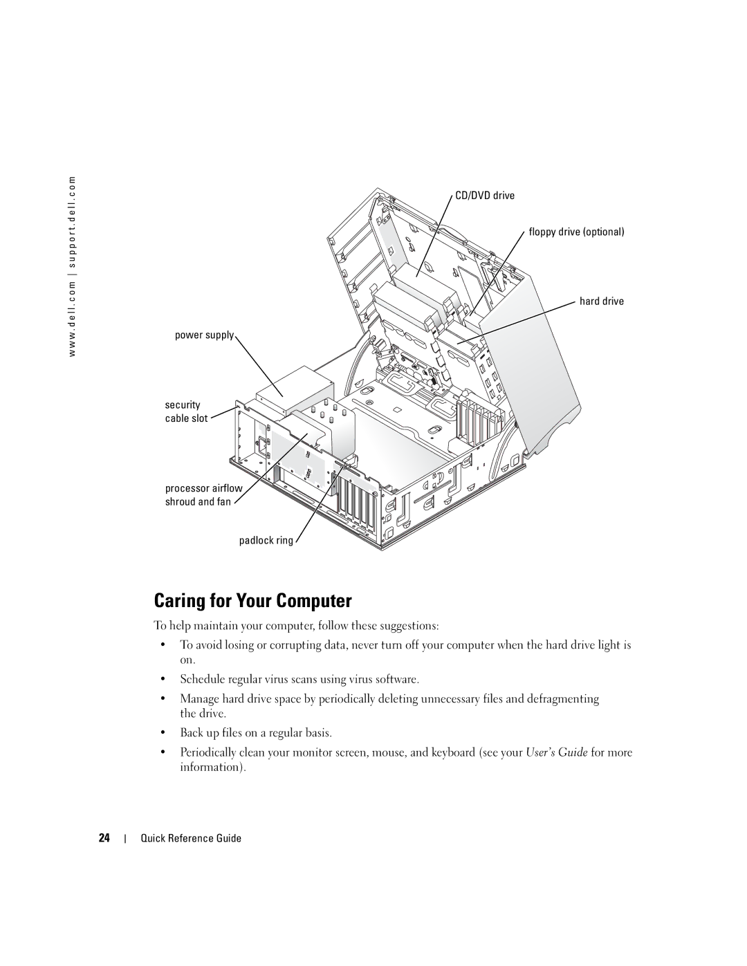 Dell dell precision workstation 370 systems manual Caring for Your Computer 