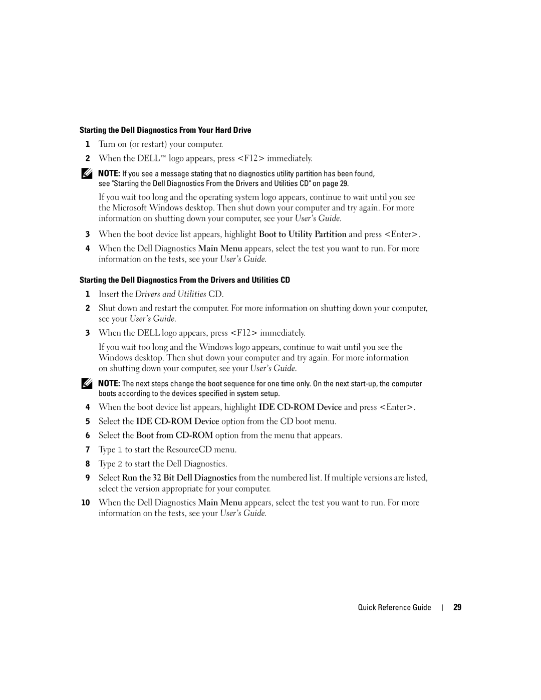 Dell dell precision workstation 370 systems manual Starting the Dell Diagnostics From Your Hard Drive 