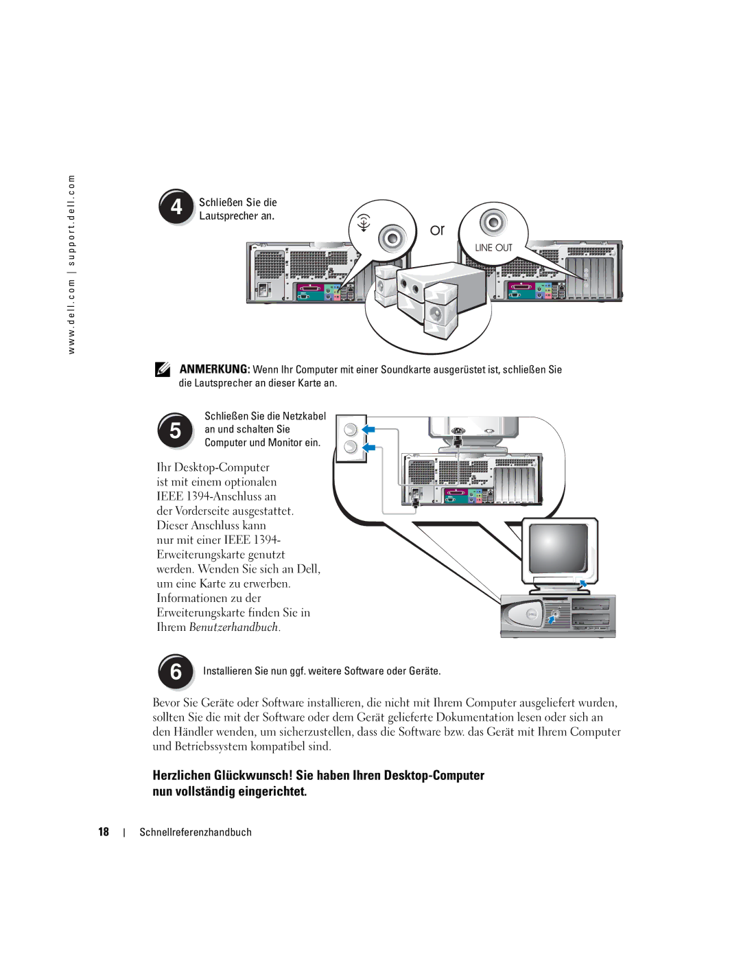 Dell dell precision workstation 370 systems manual An und schalten Sie Computer und Monitor ein 