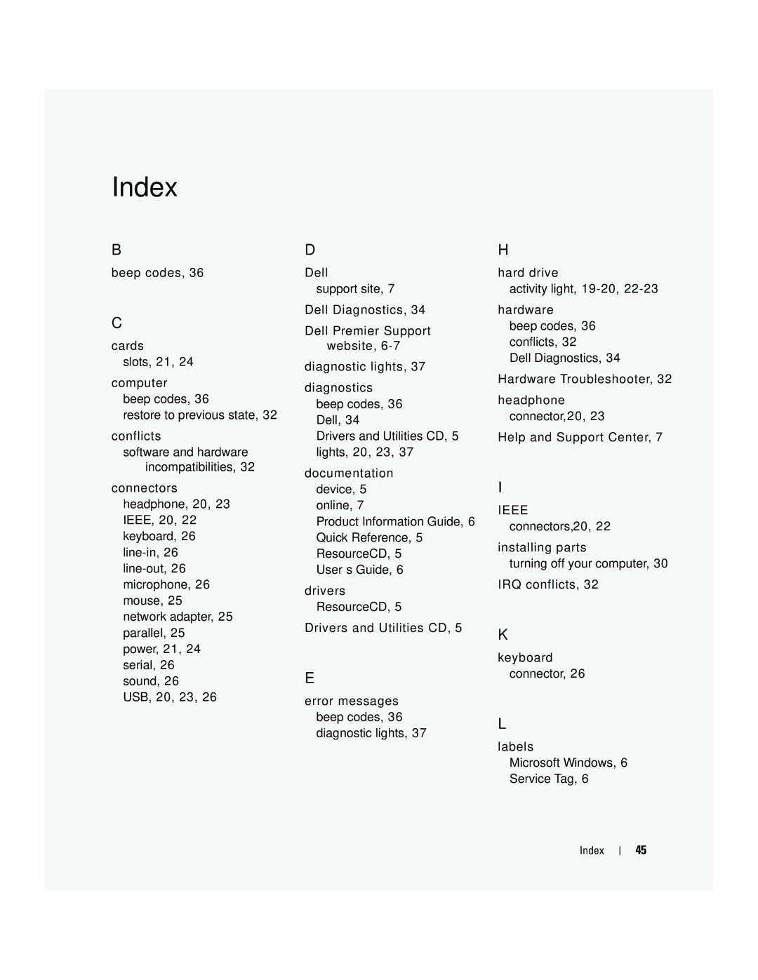 Dell dell precision workstation manual Index 