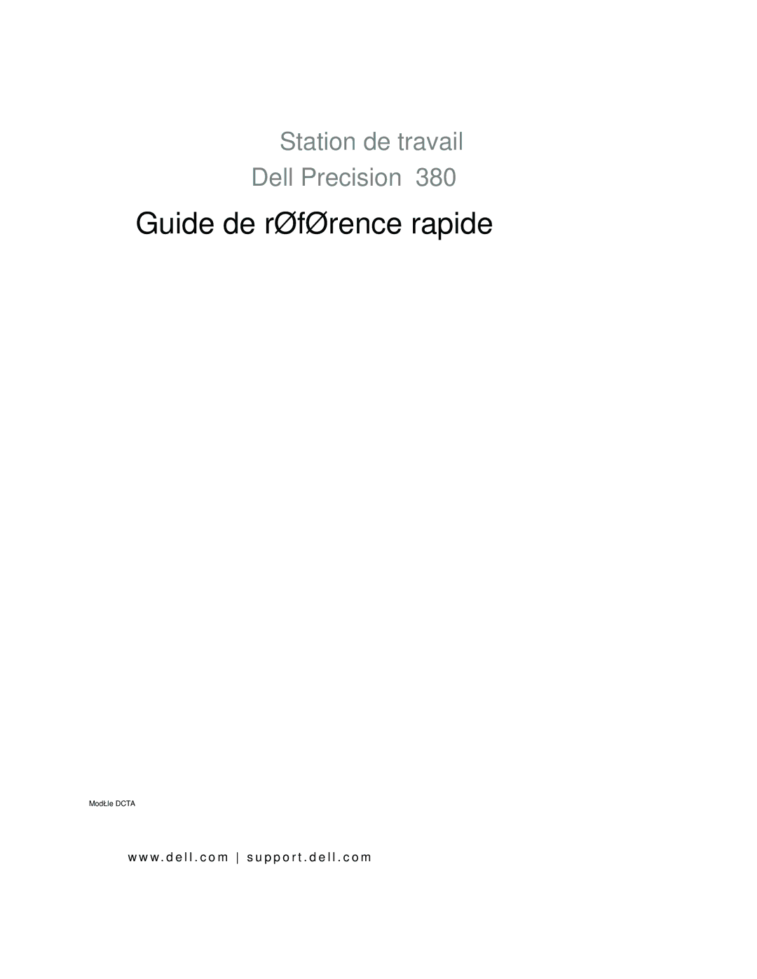 Dell dell precision workstation manual Guide de référence rapide 