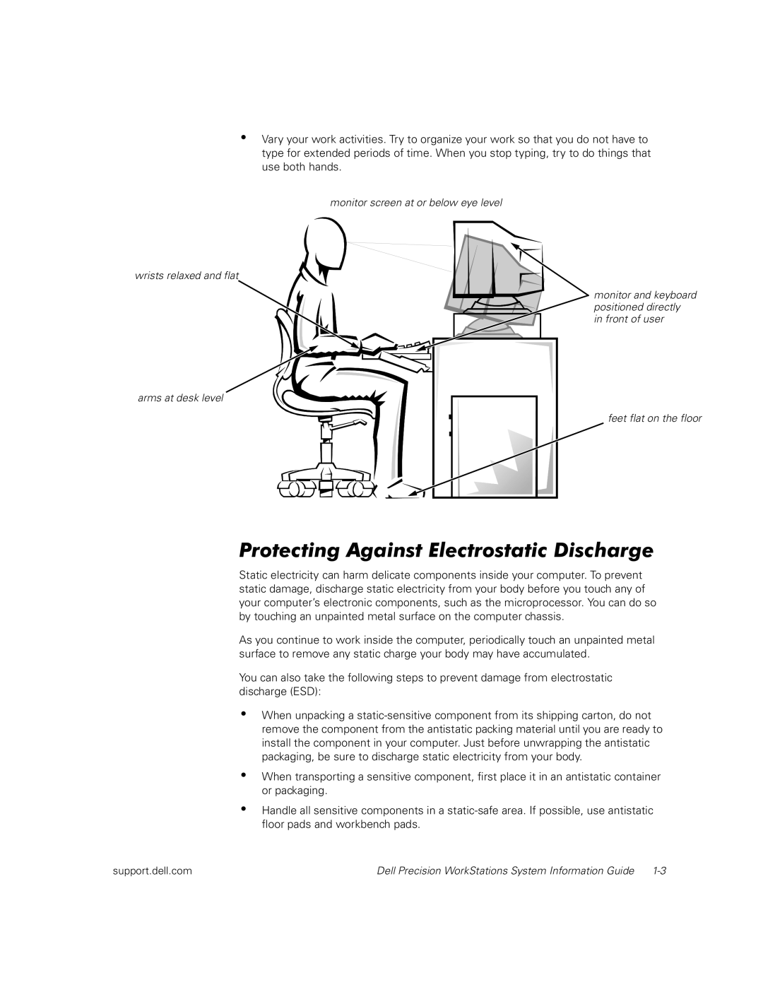 Dell dell precision workstations manual Protecting Against Electrostatic Discharge 