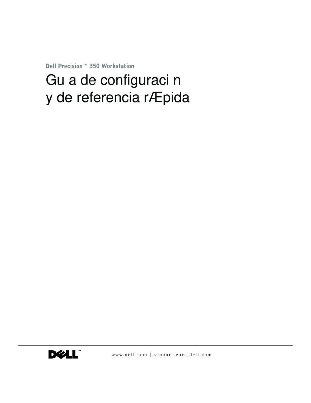 Dell dell precision manual Guía de configuración y de referencia rápida 