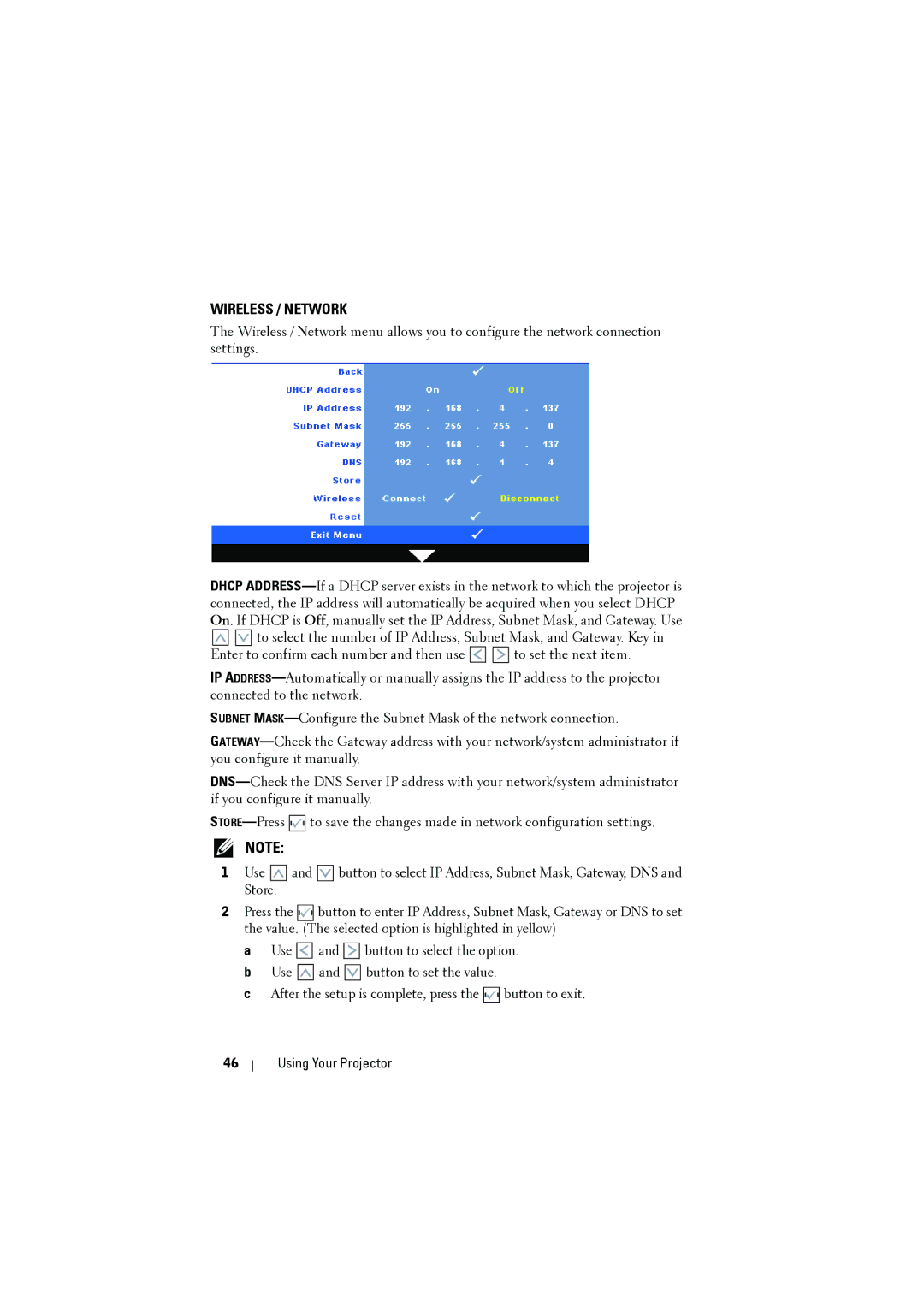 Dell dell projector manual Wireless / Network 