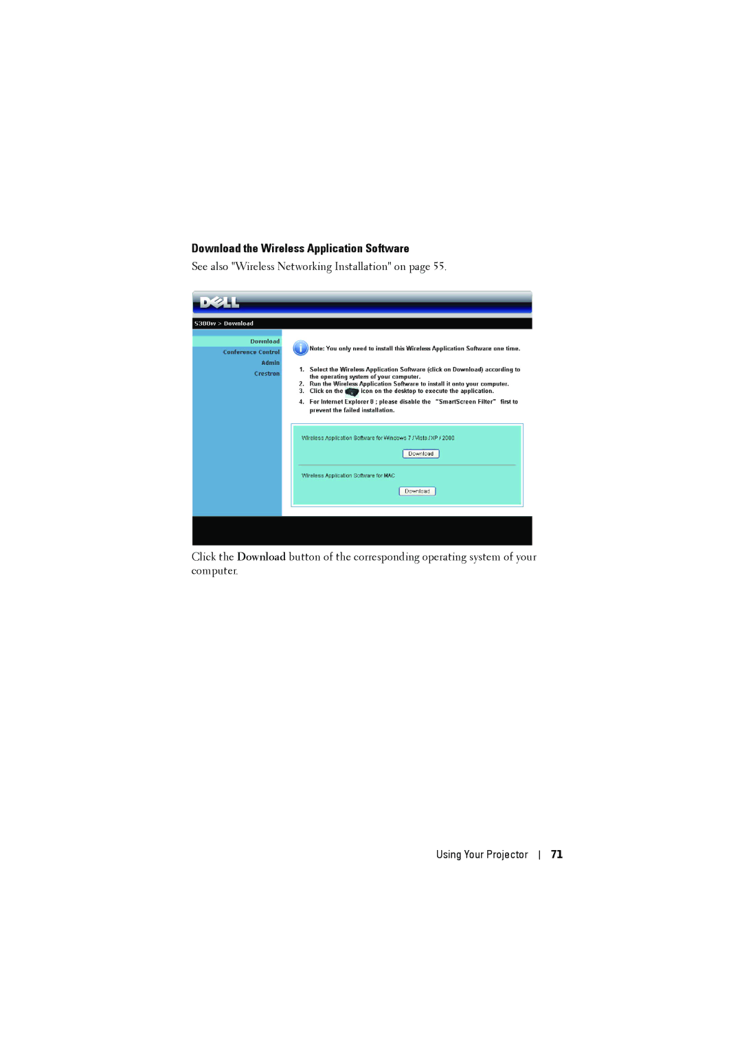 Dell dell projector manual Download the Wireless Application Software 