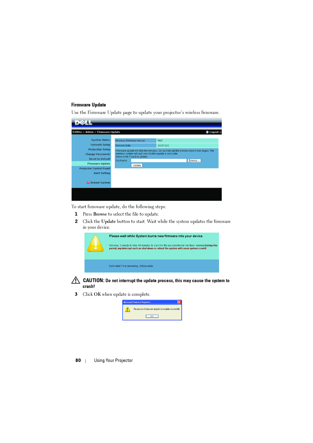 Dell dell projector manual Firmware Update 