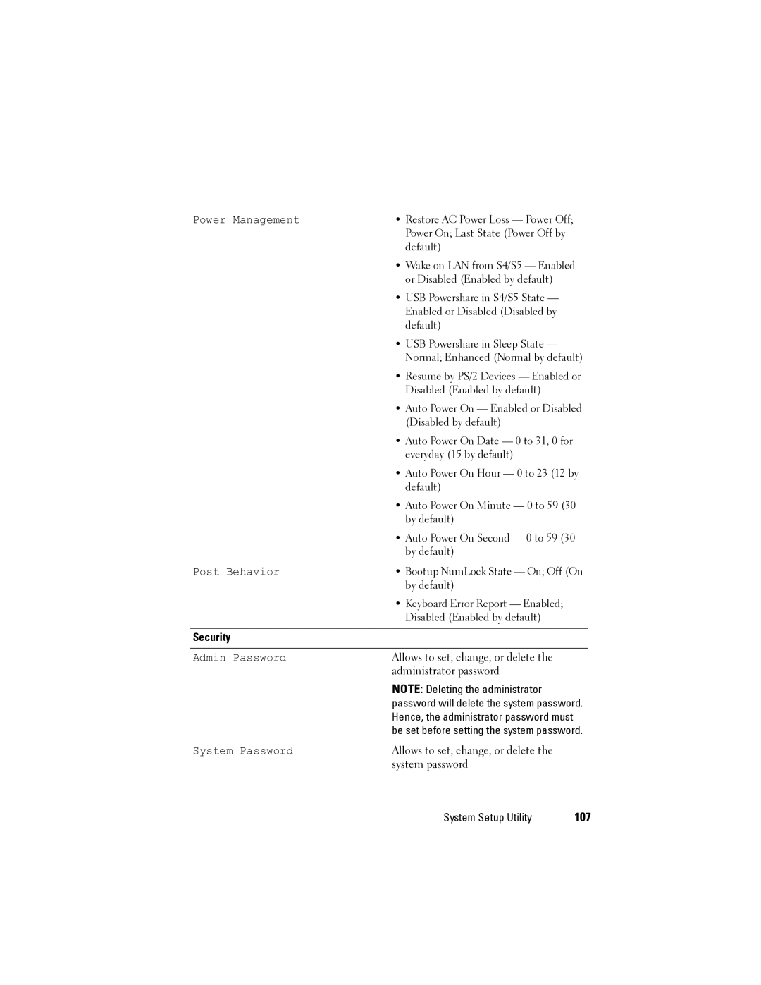 Dell Dell XPS 8300 service manual 107, Security 