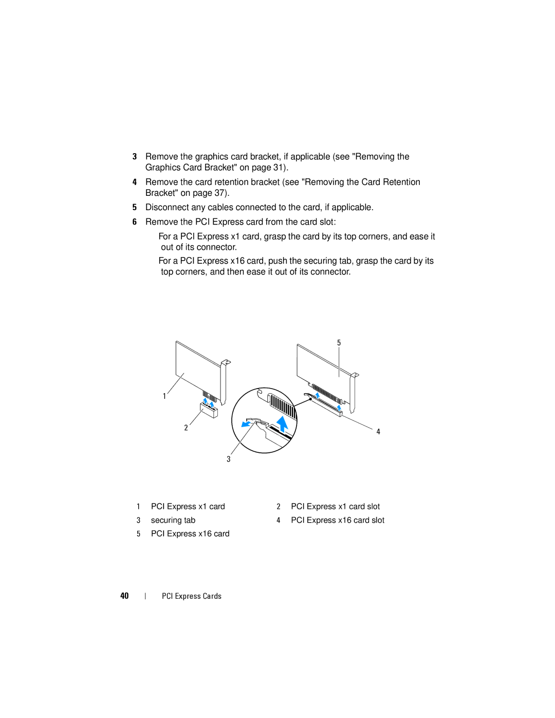 Dell Dell XPS 8300 service manual PCI Express Cards 