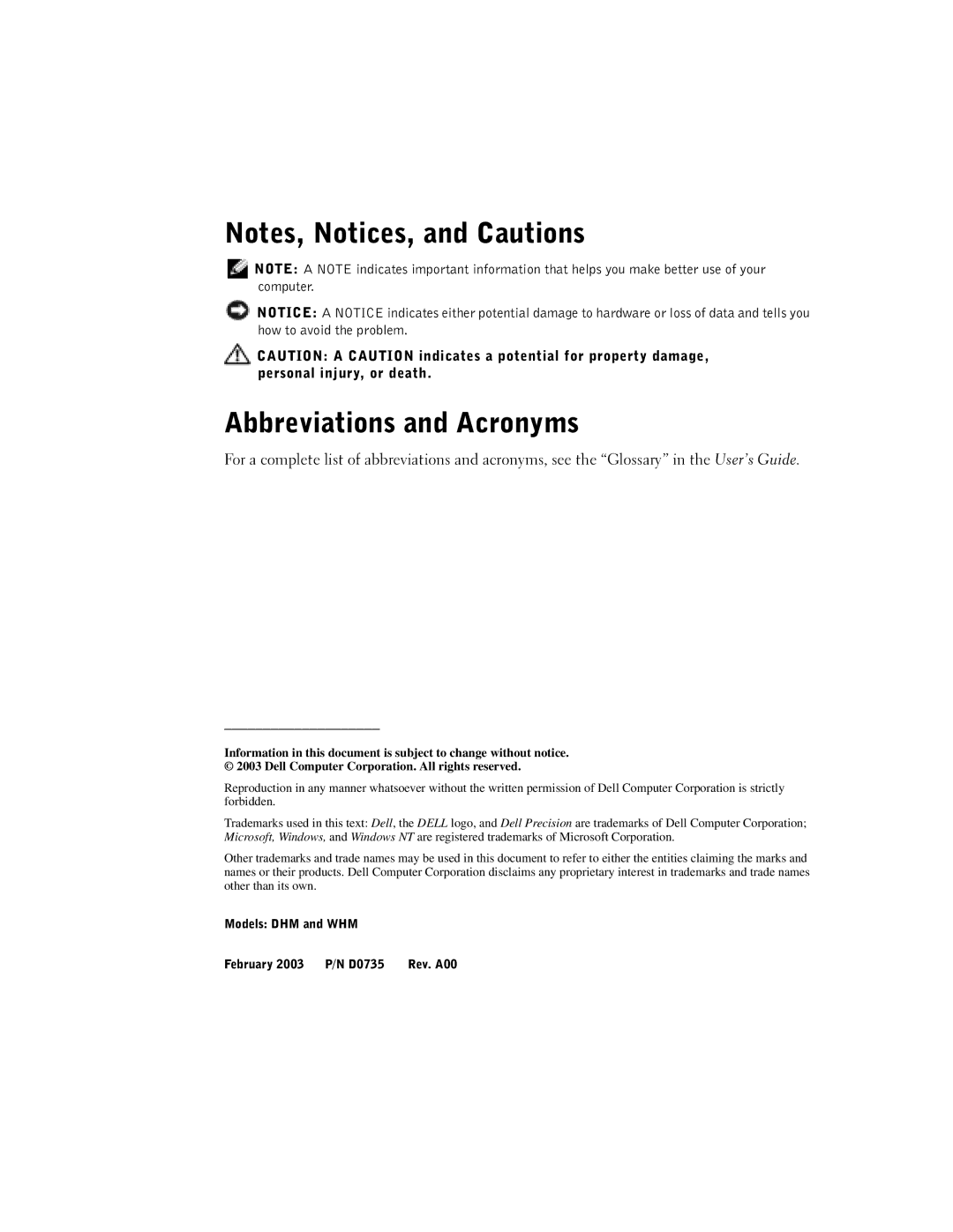 Dell dell manual Abbreviations and Acronyms 