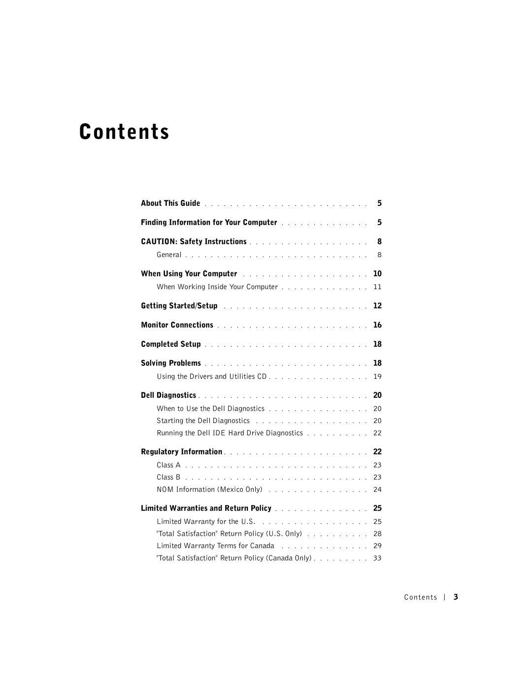 Dell DHP, DHM manual Contents 