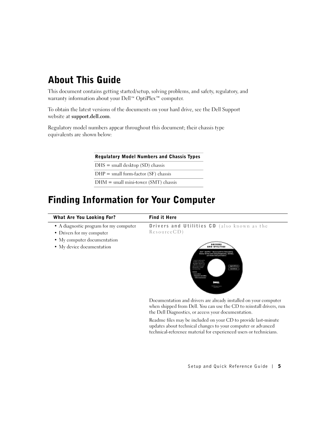 Dell DHP, DHM manual About This Guide, Finding Information for Your Computer 