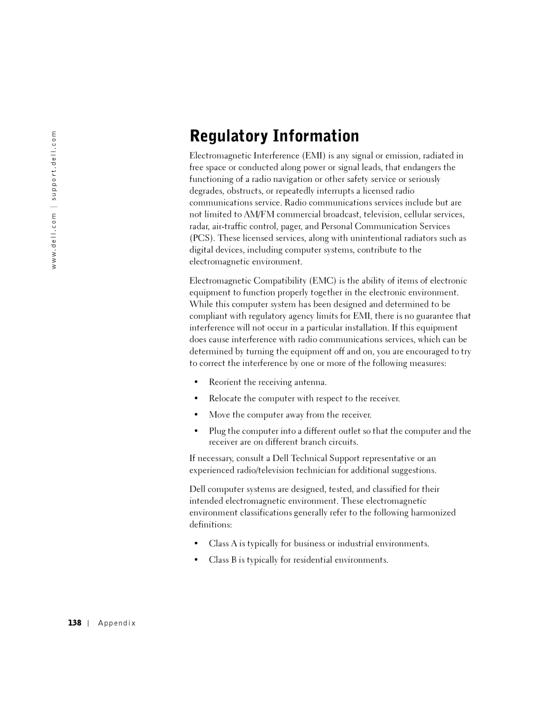 Dell DHM, K0004 manual Regulatory Information, 138 