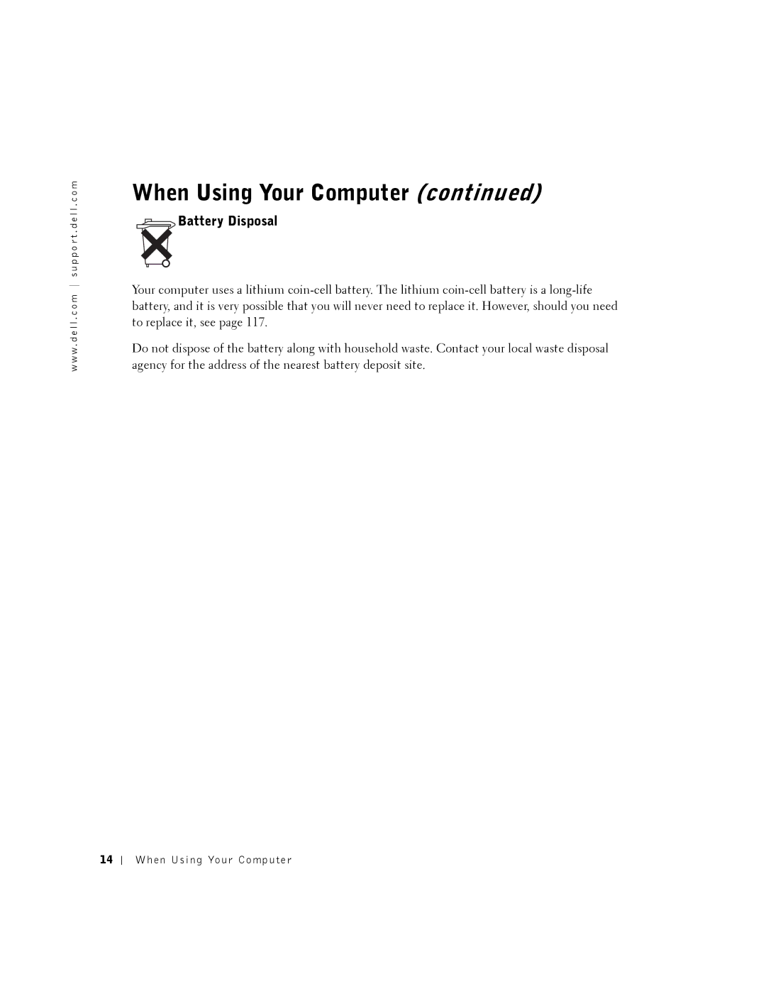 Dell DHM, K0004 manual Battery Disposal 