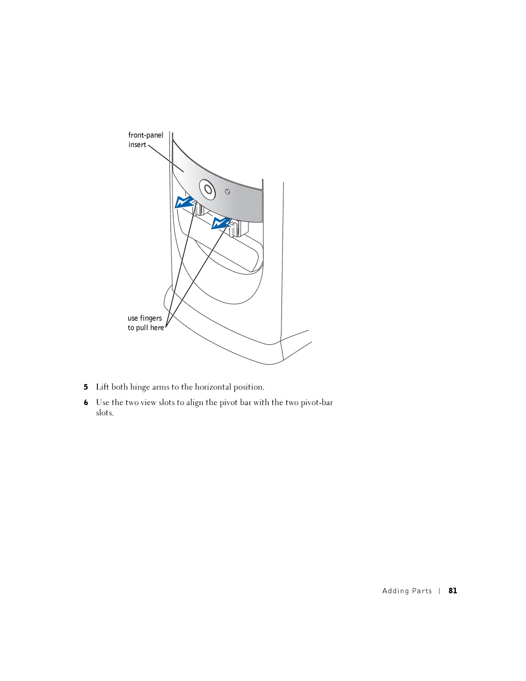 Dell K0004, DHM manual Use fingers to pull here 