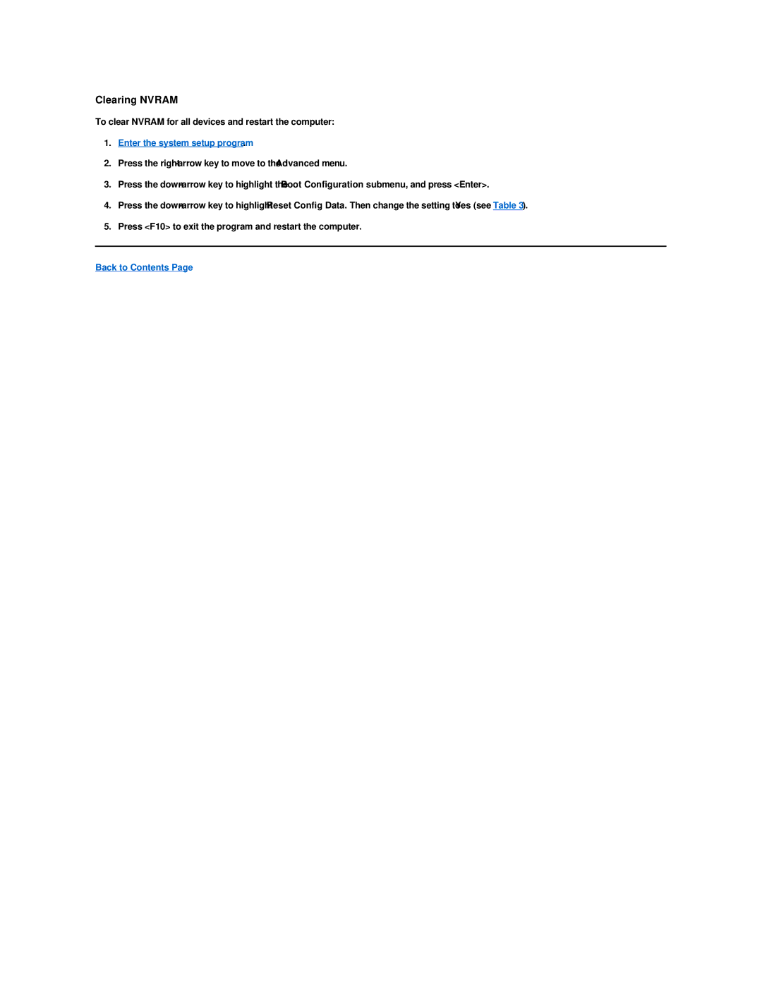 Dell Dimension 2100 technical specifications Clearing Nvram, Enter the system setup program 