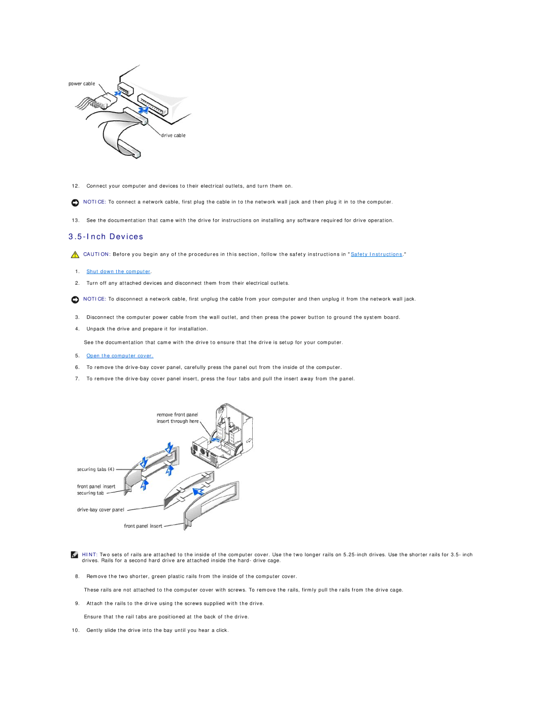 Dell Dimension 4300 technical specifications Inch Devices 