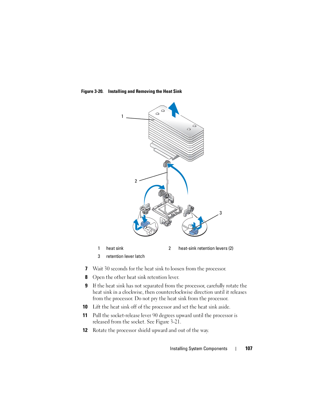 Dell DL2000 owner manual 107, Retention lever latch 