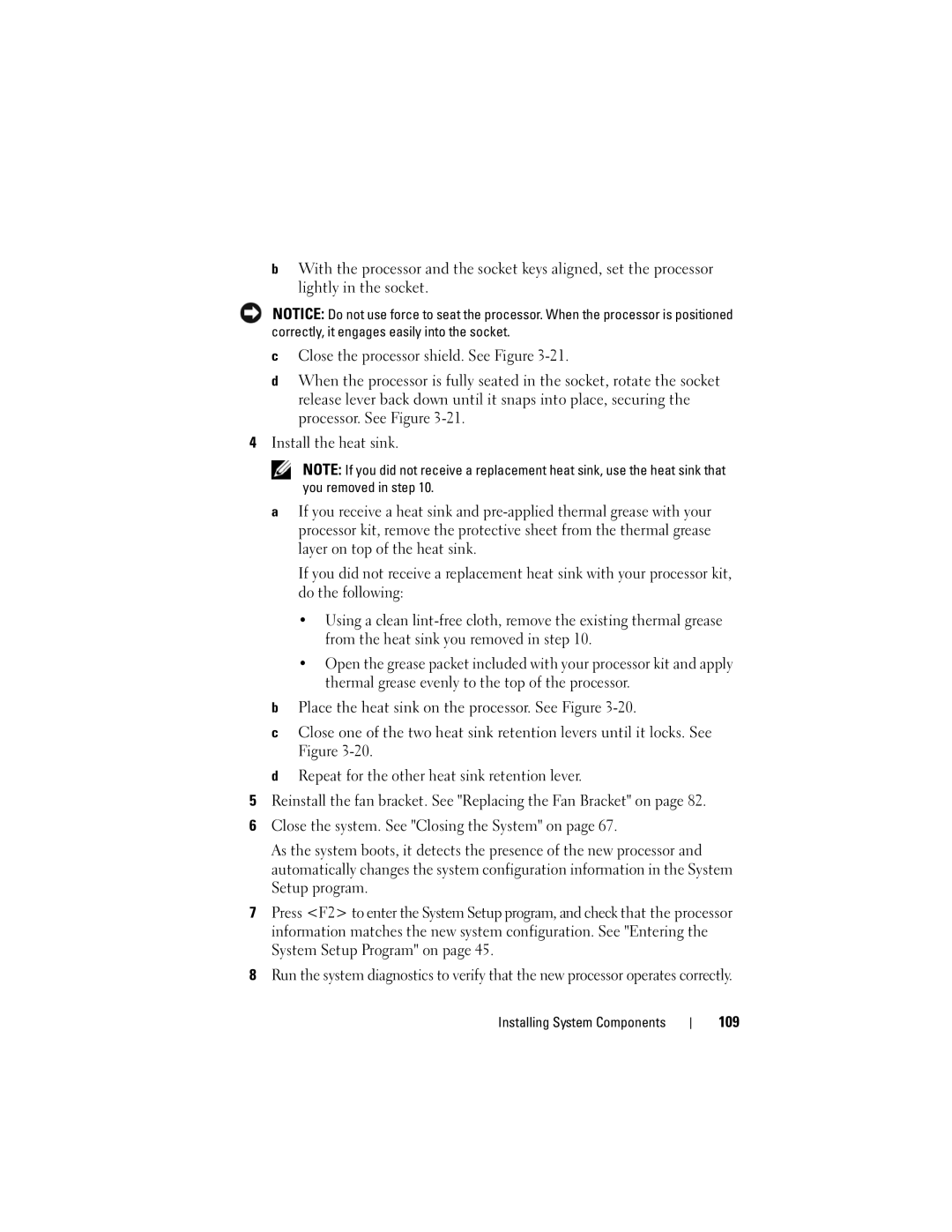 Dell DL2000 owner manual Close the processor shield. See Figure, 109 