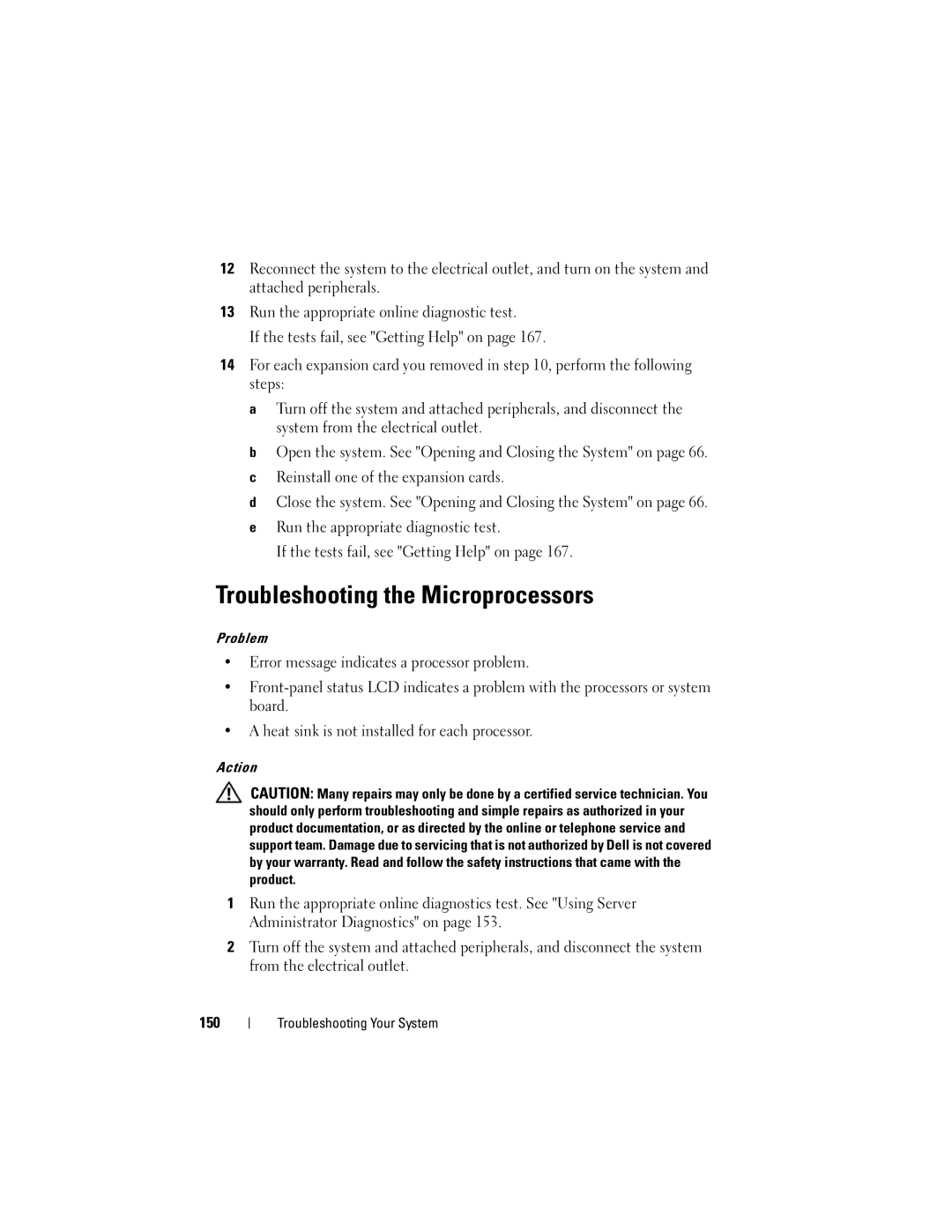 Dell DL2000 owner manual Troubleshooting the Microprocessors 