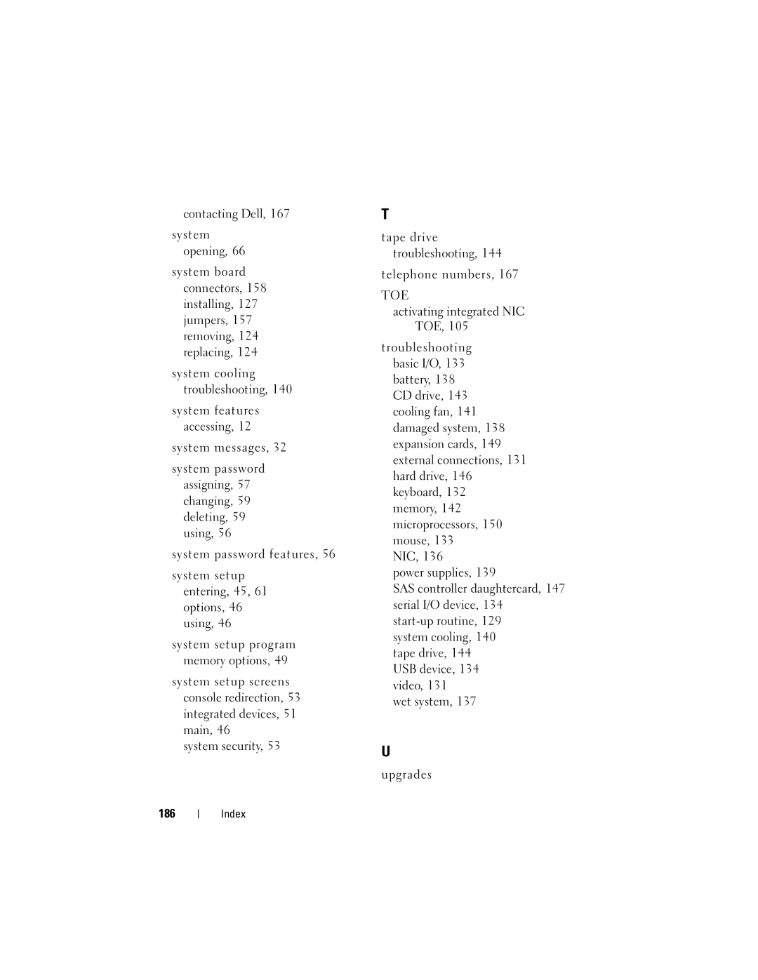 Dell DL2000 owner manual Toe, 186 