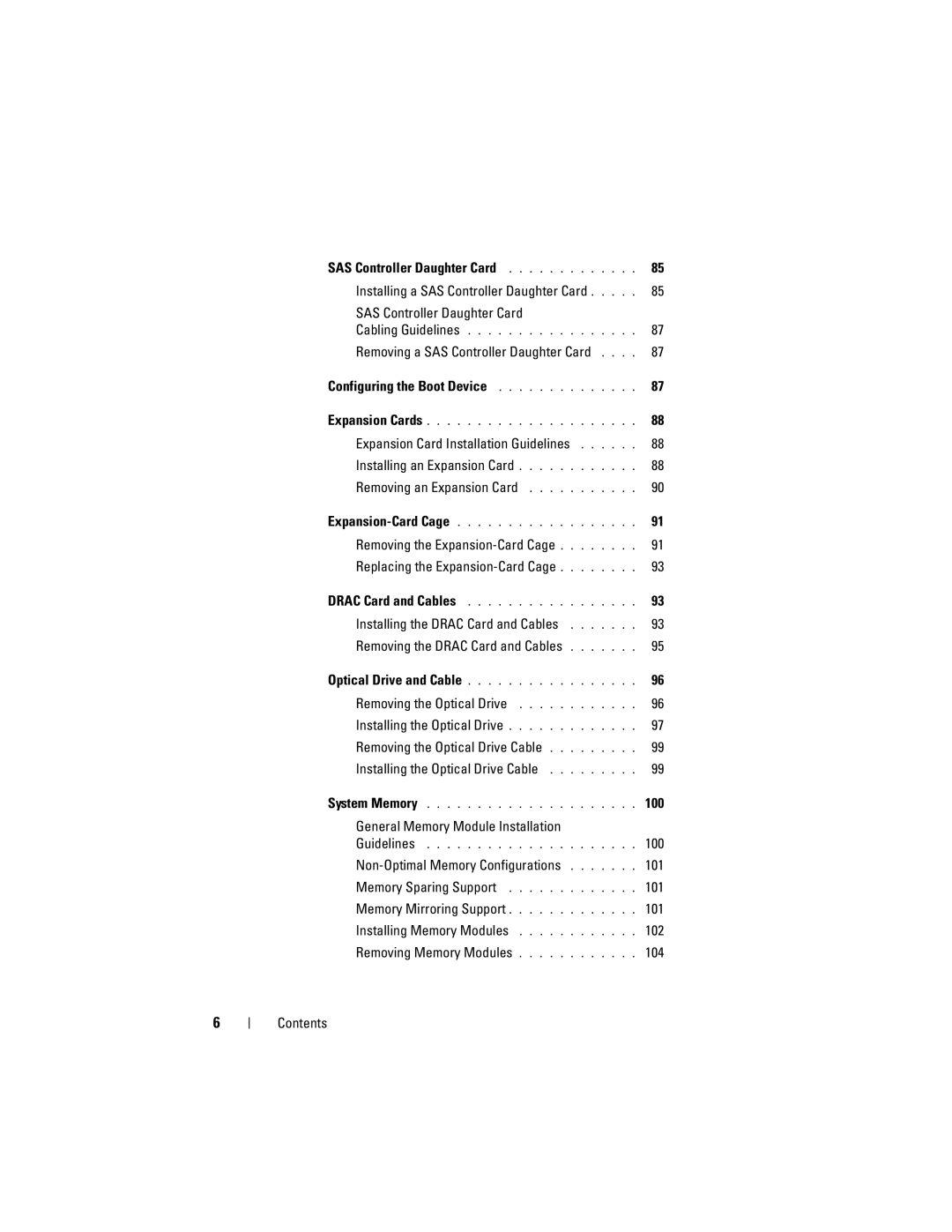 Dell DL2000 owner manual General Memory Module Installation, Non-Optimal Memory Configurations, Memory Mirroring Support 