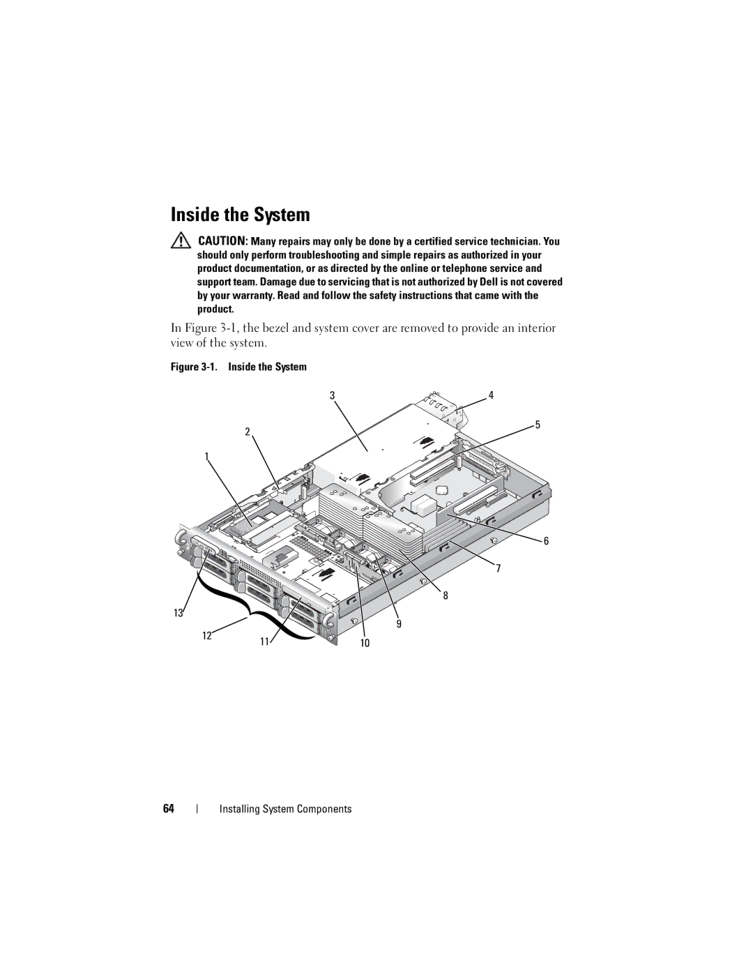 Dell DL2000 owner manual Inside the System Installing System Components 