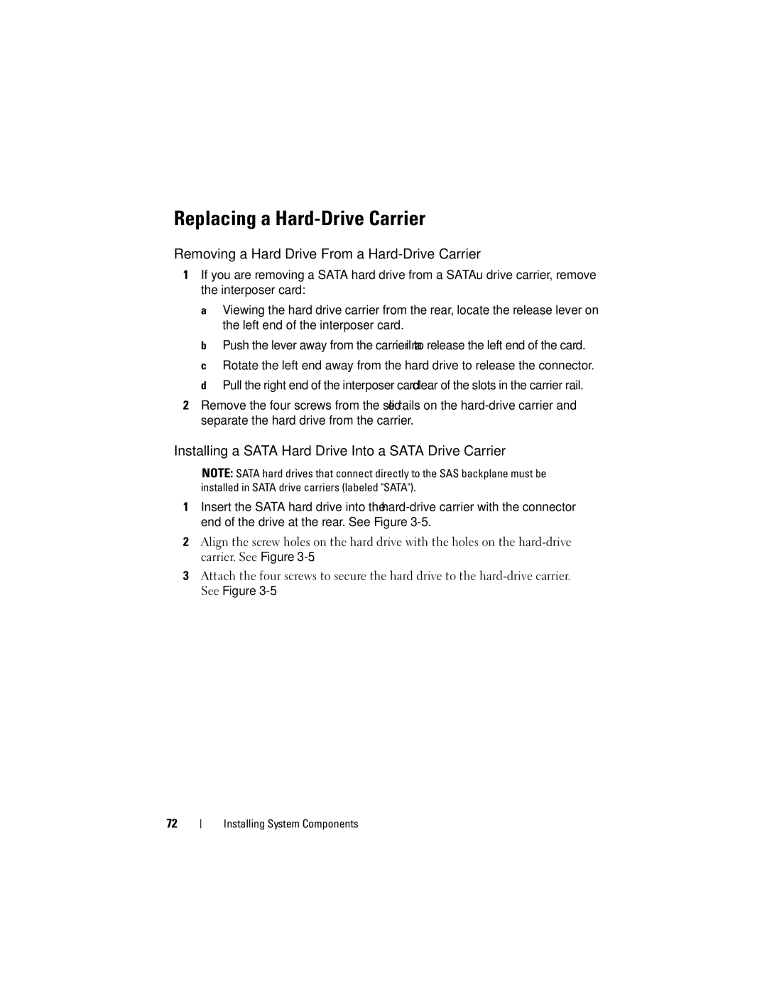 Dell DL2000 owner manual Replacing a Hard-Drive Carrier, Removing a Hard Drive From a Hard-Drive Carrier 