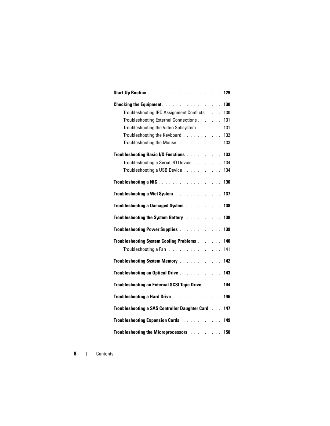 Dell DL2000 Troubleshooting IRQ Assignment Conflicts, Troubleshooting External Connections, Troubleshooting the Keyboard 