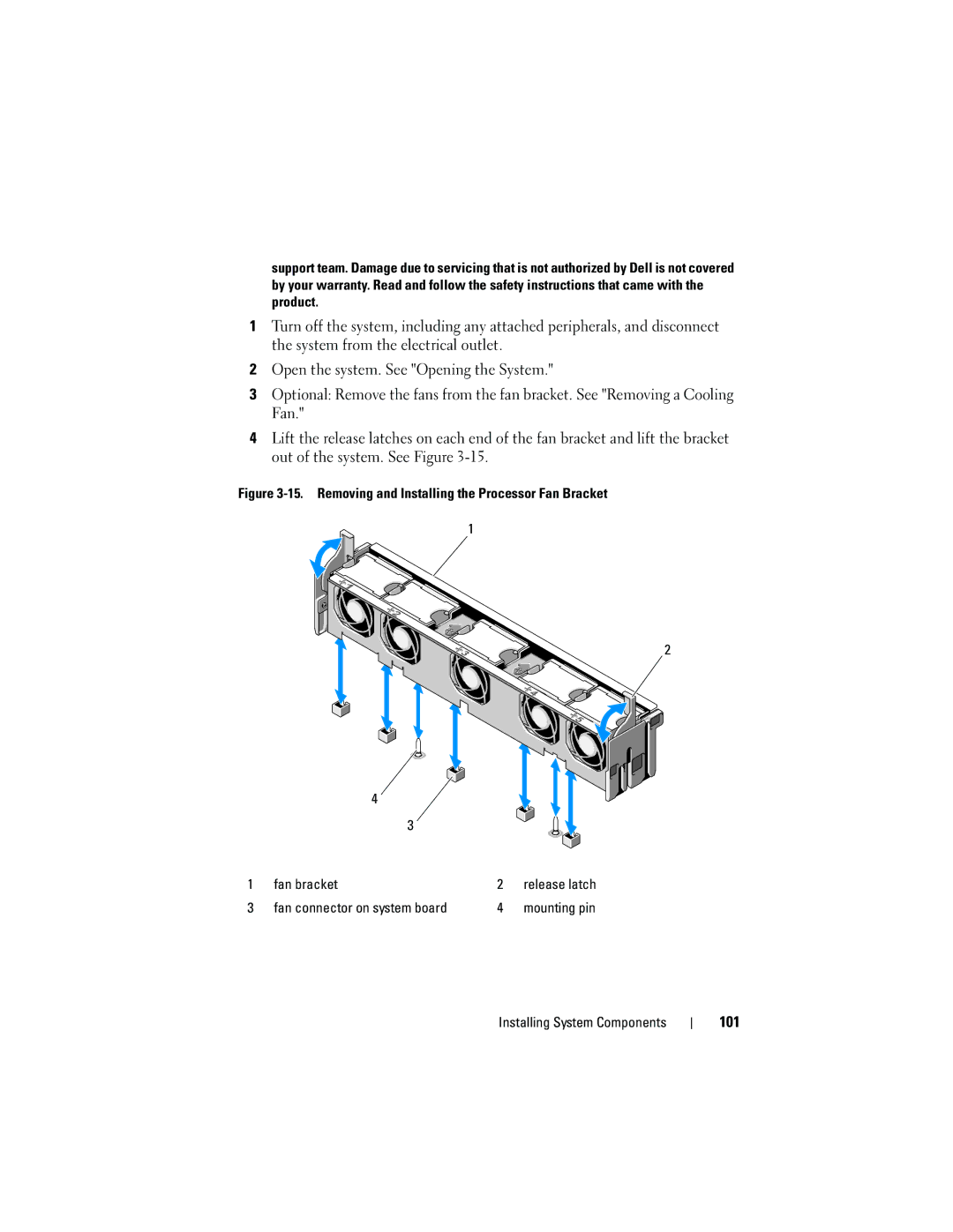 Dell DL2100 owner manual 101, Fan connector on system board 