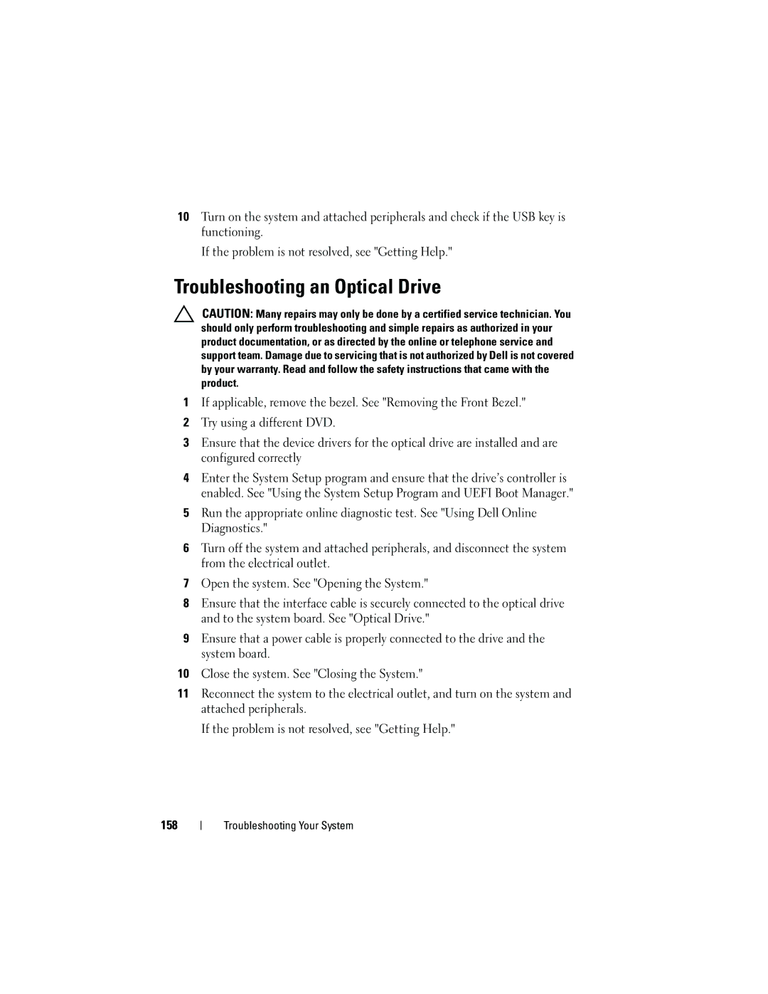 Dell DL2100 owner manual Troubleshooting an Optical Drive 