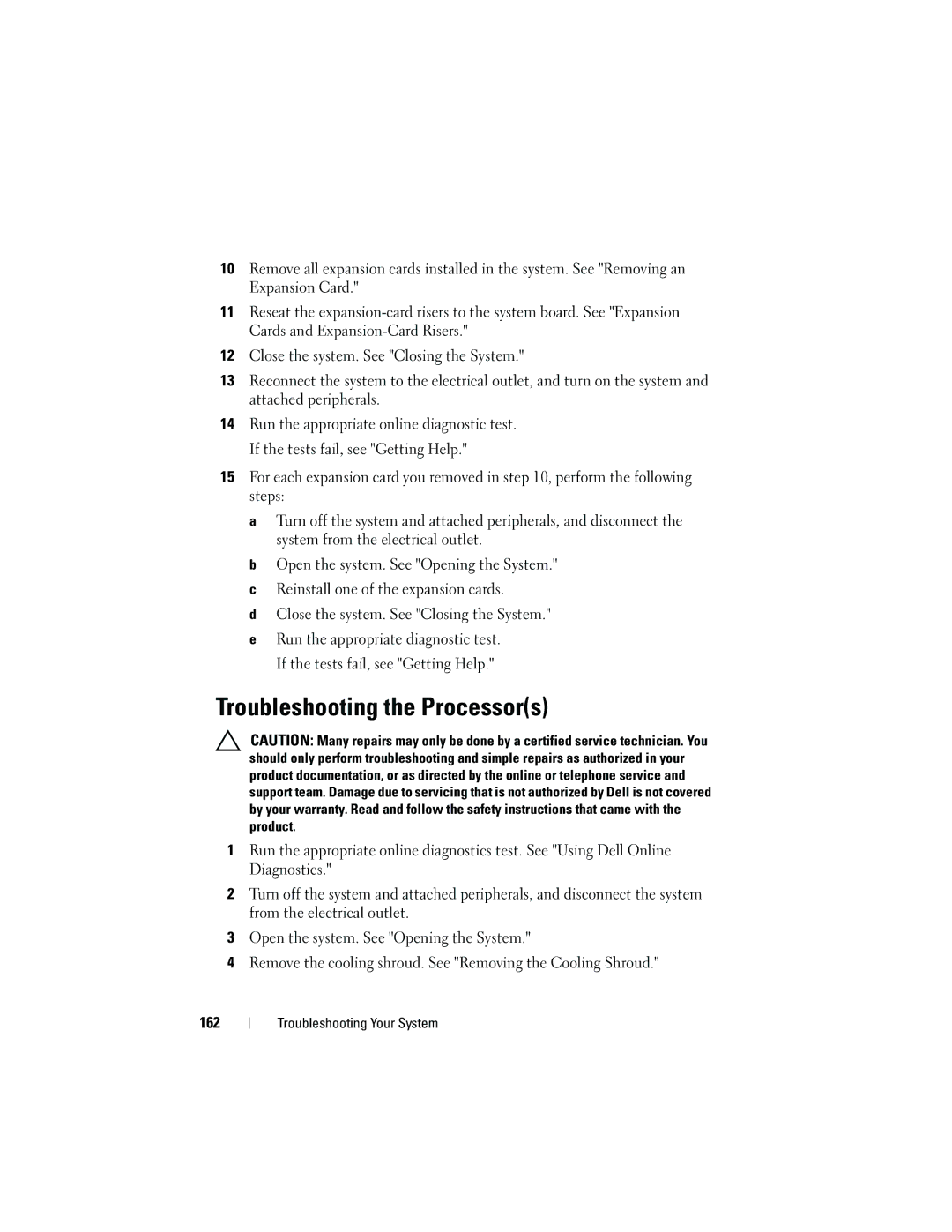 Dell DL2100 owner manual Troubleshooting the Processors 