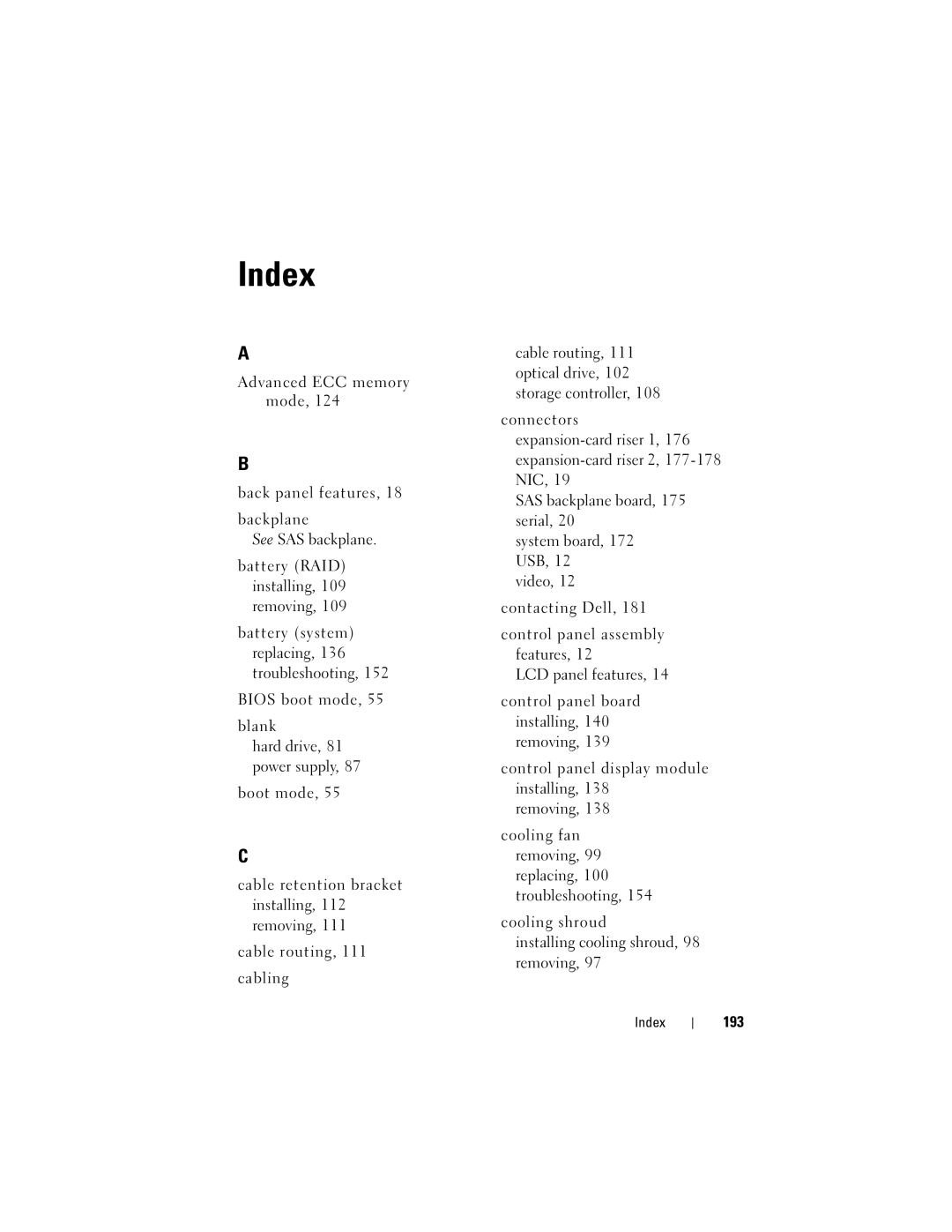 Dell DL2100 owner manual 193, Index 