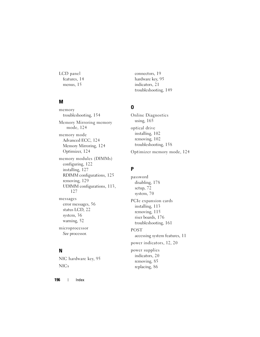 Dell DL2100 owner manual Post, Microprocessor See processor 