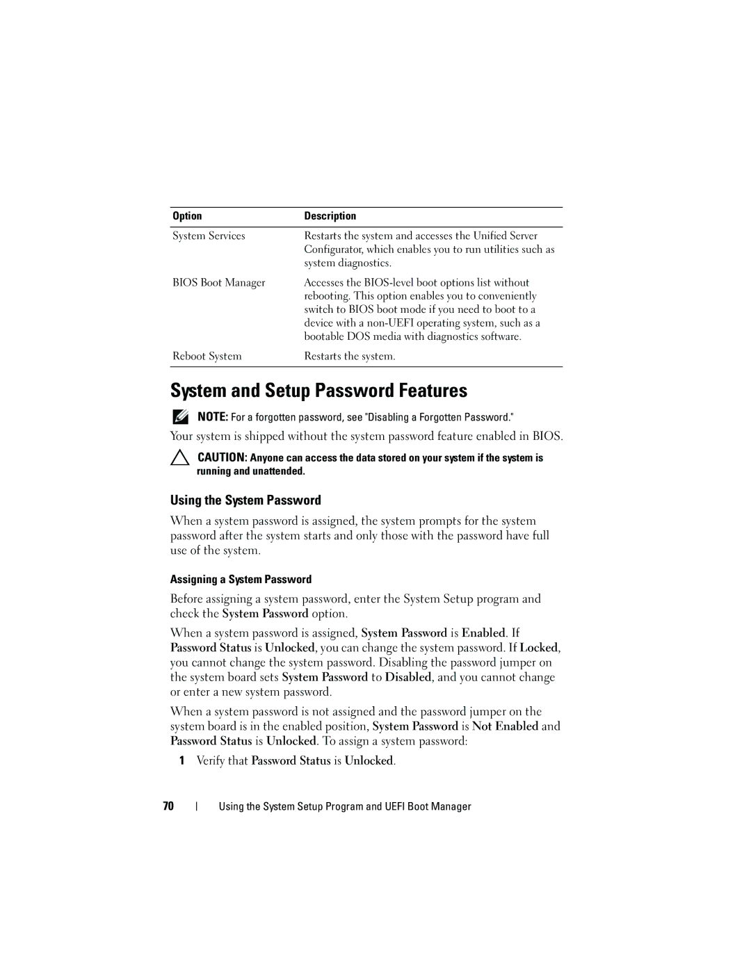 Dell DL2100 owner manual System and Setup Password Features, Using the System Password 