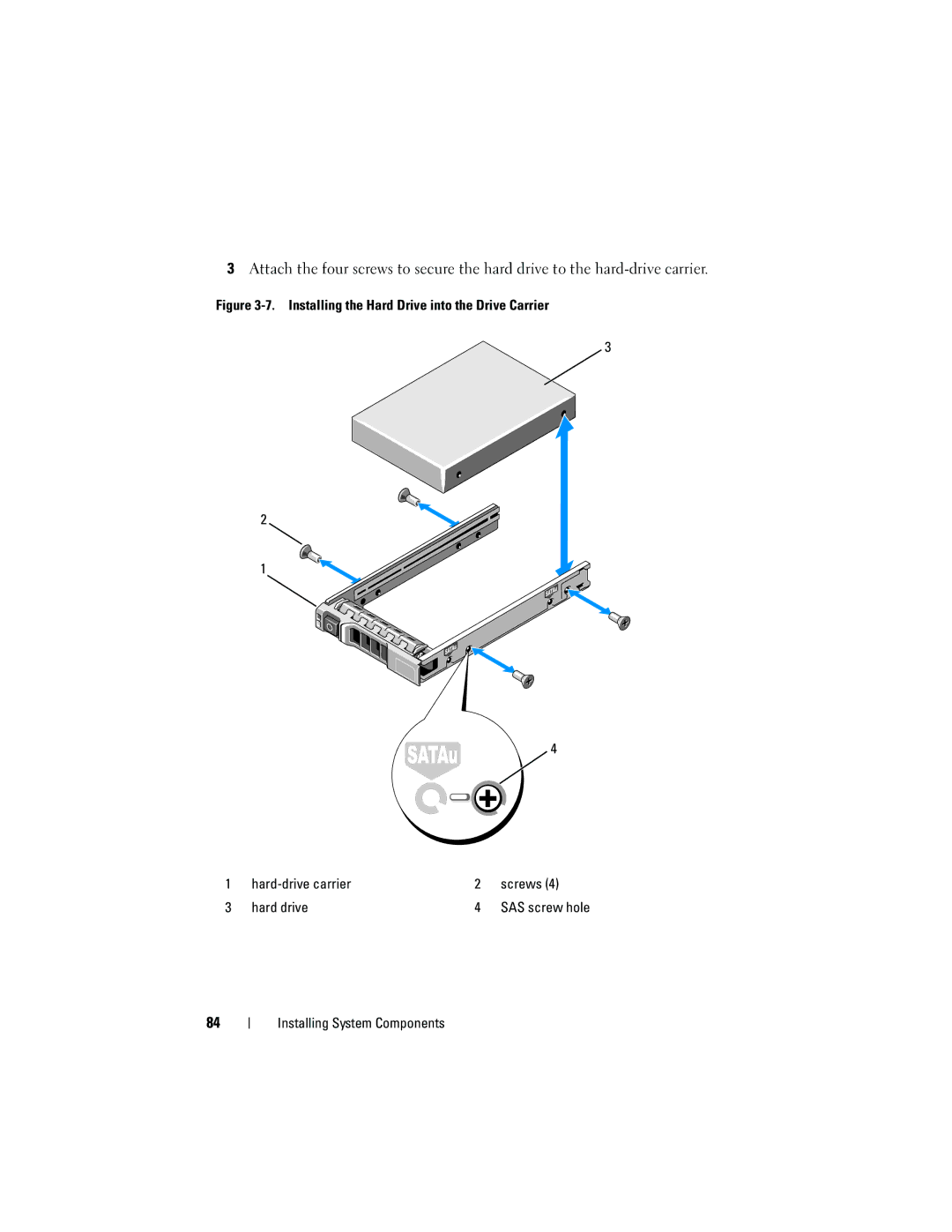 Dell DL2100 owner manual SAS screw hole 