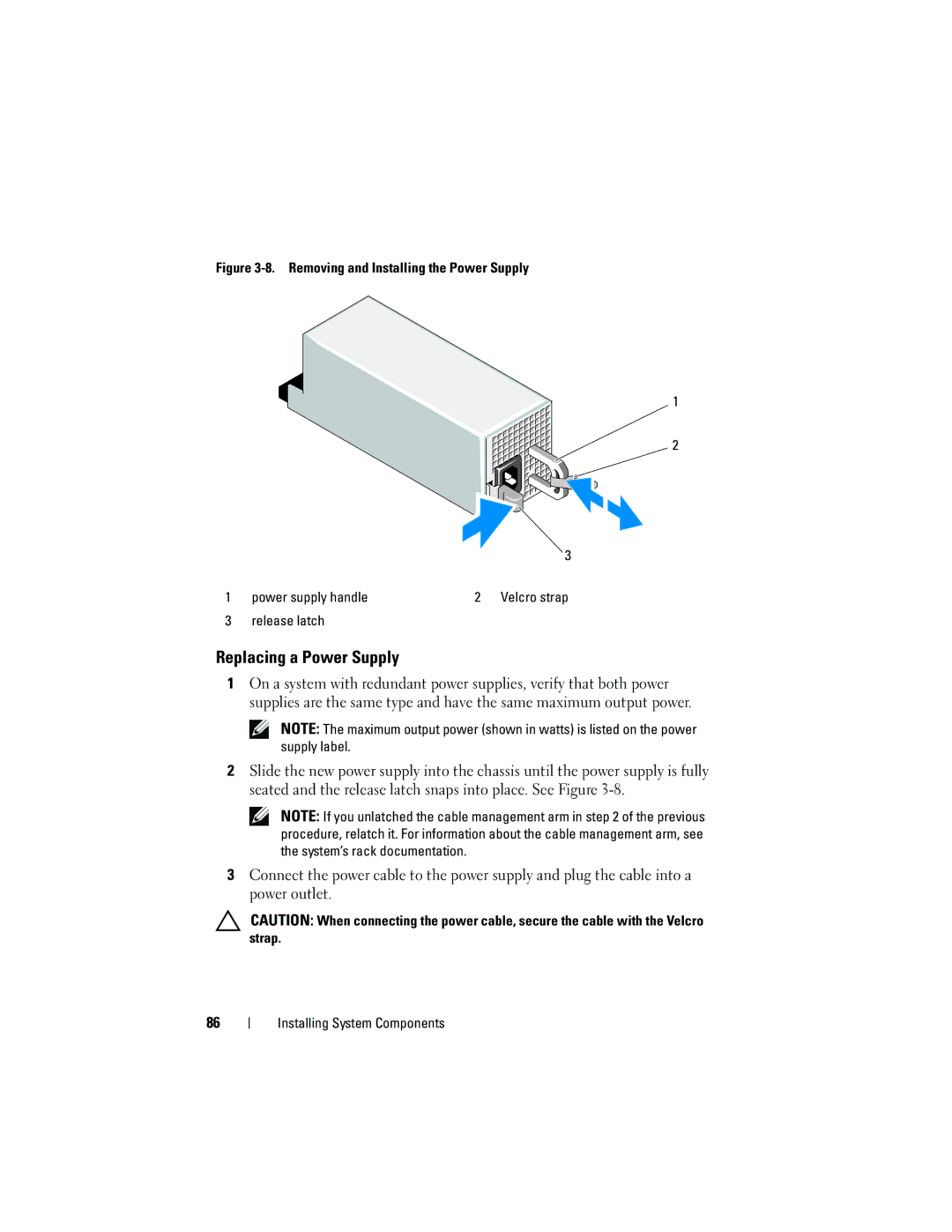 Dell DL2100 owner manual Replacing a Power Supply 