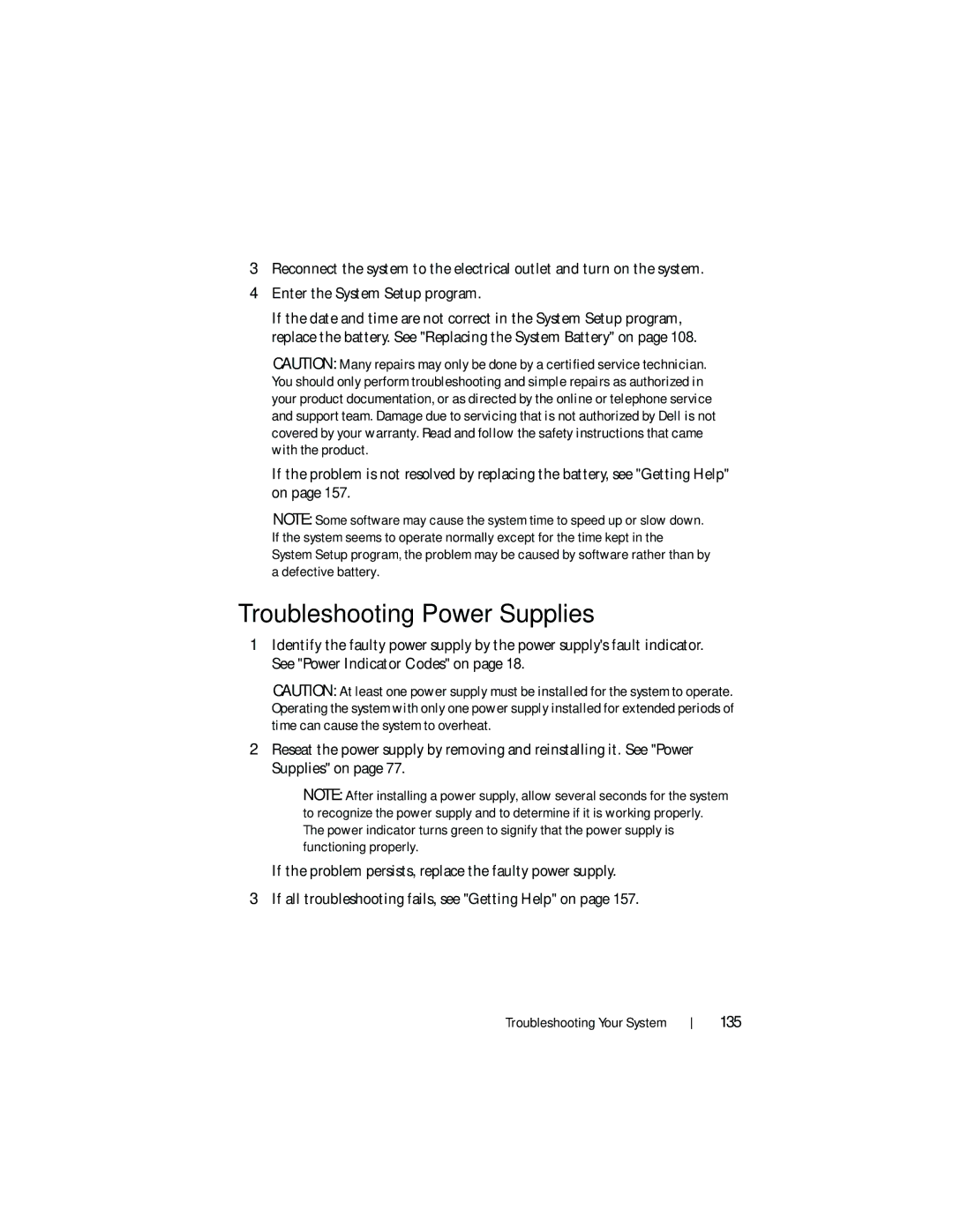 Dell DL2200 owner manual Troubleshooting Power Supplies 