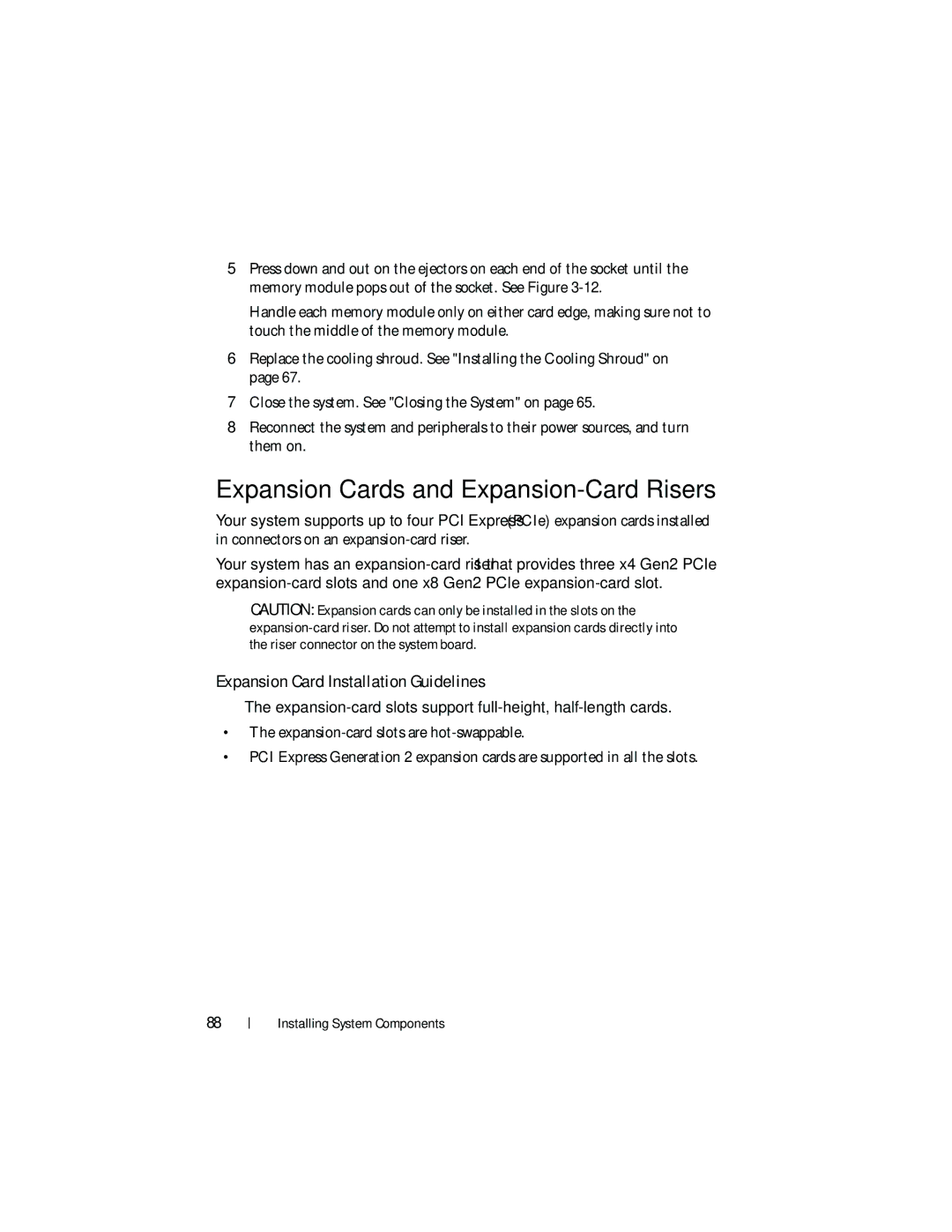 Dell DL2200 owner manual Expansion Cards and Expansion-Card Risers, Expansion Card Installation Guidelines 