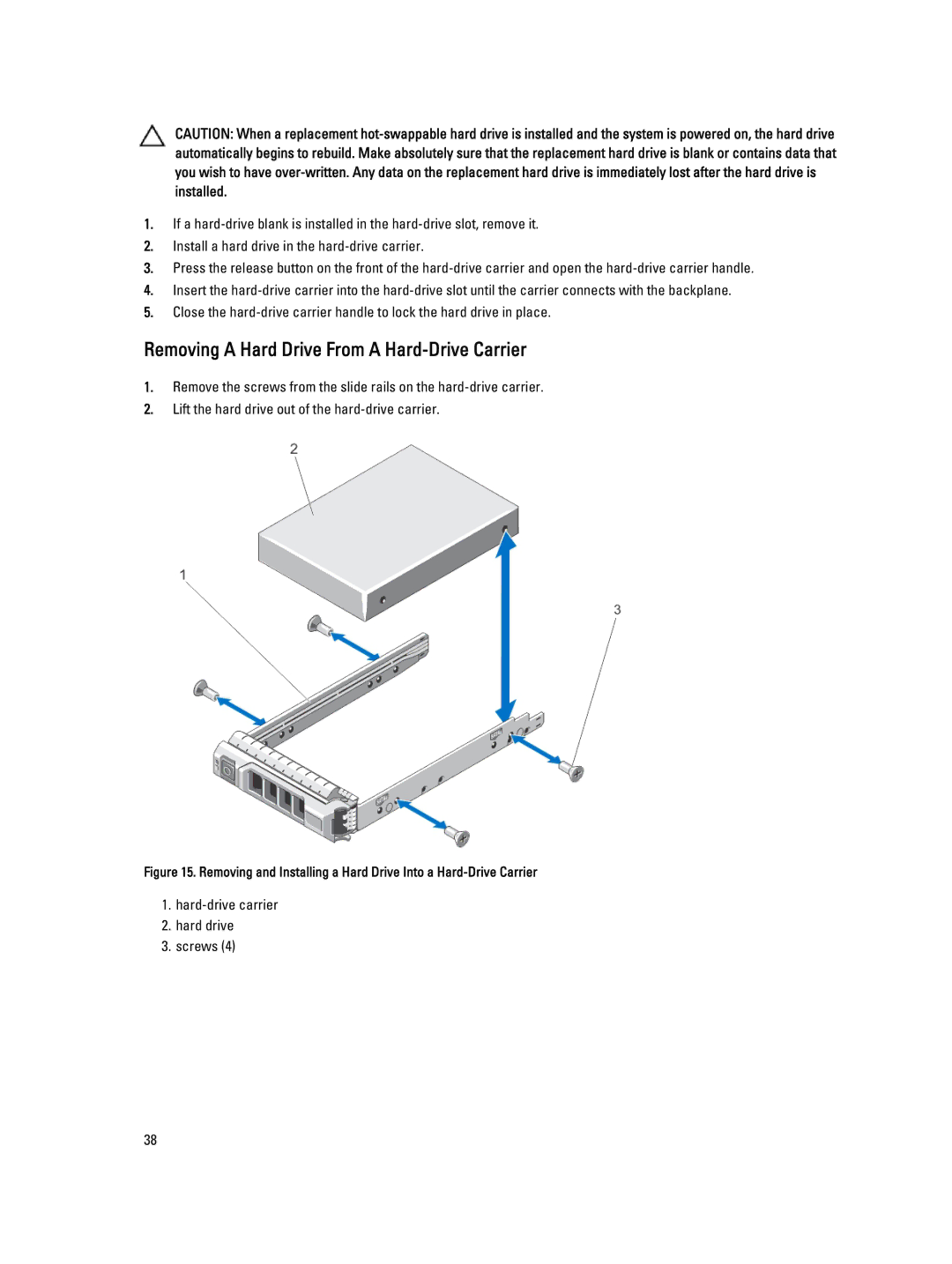 Dell DL4000 owner manual Removing a Hard Drive From a Hard-Drive Carrier 