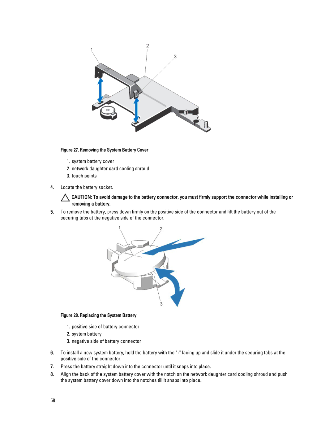 Dell DL4000 owner manual Removing the System Battery Cover 