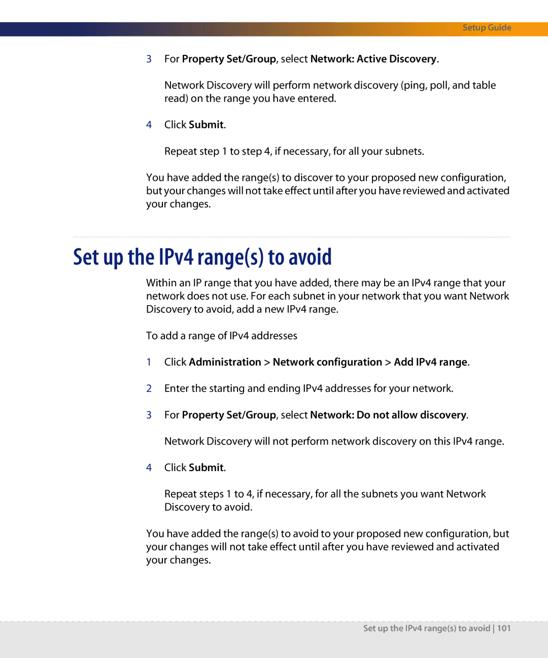 Dell DPND-523-EN12 manual Set up the IPv4 ranges to avoid 