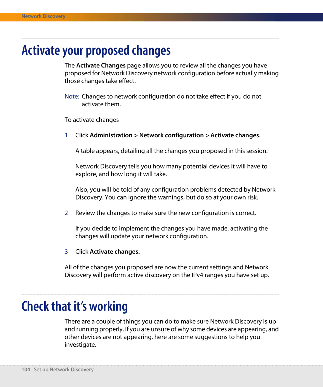 Dell DPND-523-EN12 manual Activate your proposed changes, Check that it’s working 