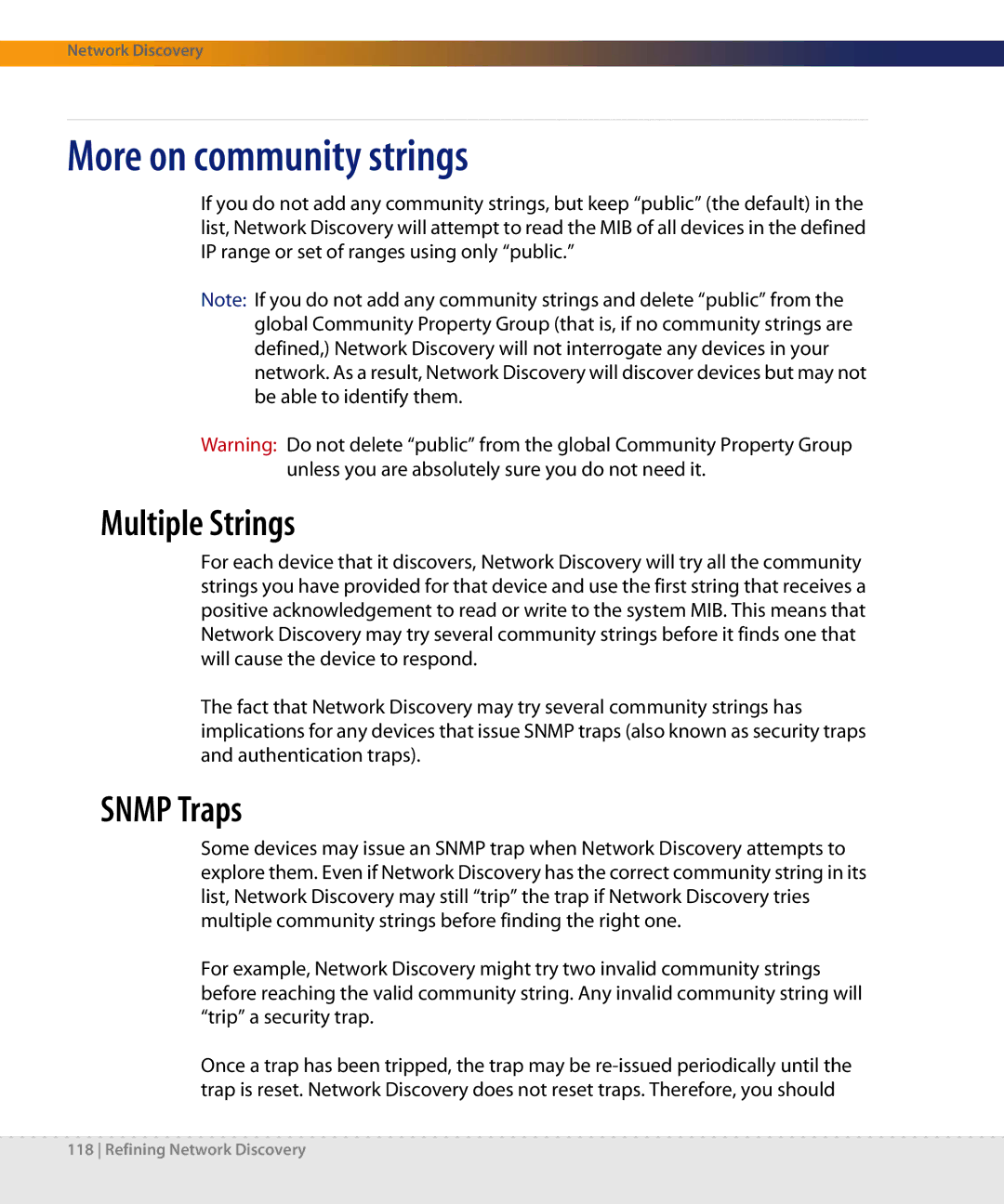 Dell DPND-523-EN12 manual More on community strings, Multiple Strings, Snmp Traps 