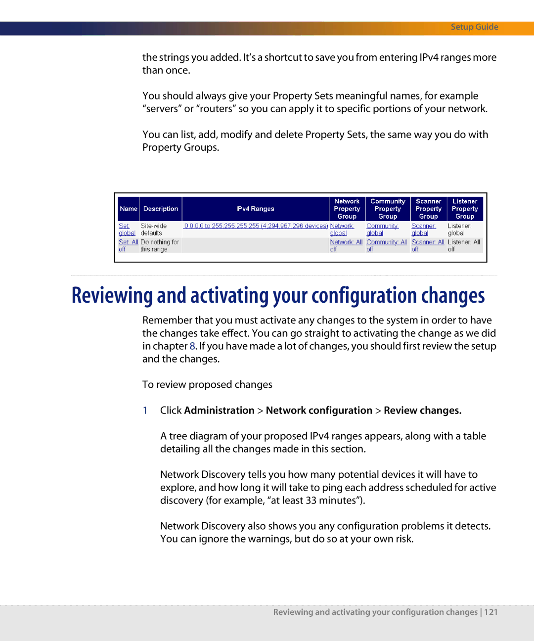 Dell DPND-523-EN12 manual Reviewing and activating your configuration changes 