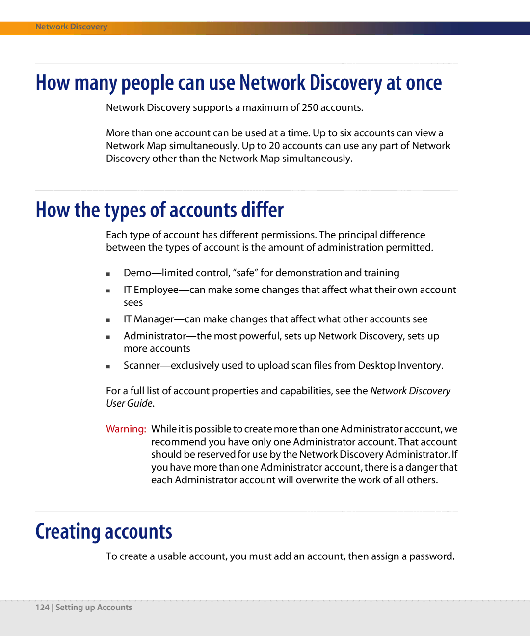 Dell DPND-523-EN12 manual How the types of accounts differ, Creating accounts 