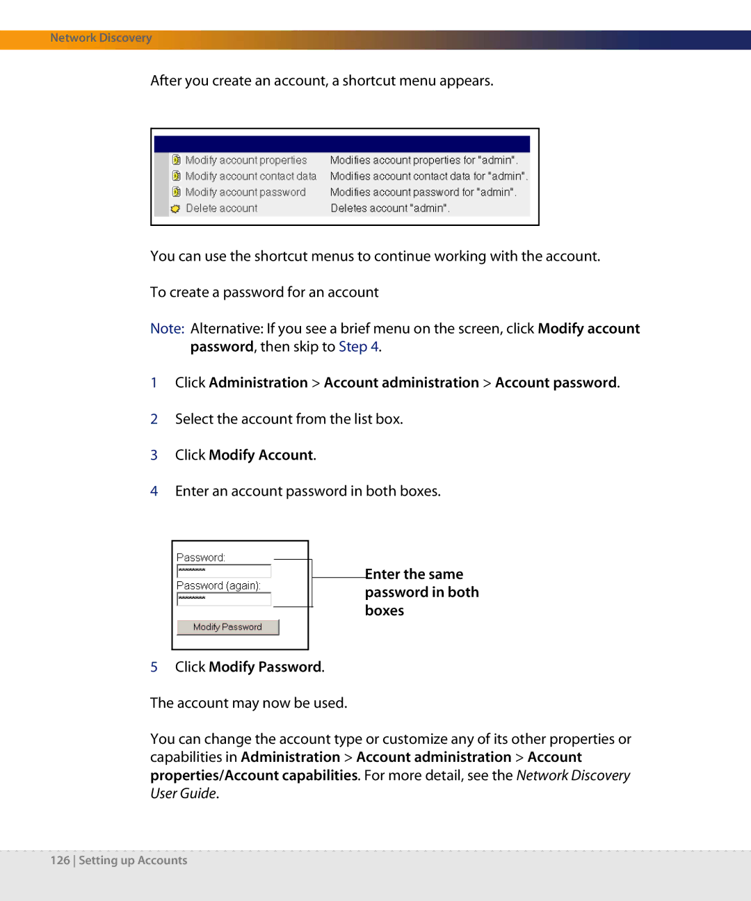 Dell DPND-523-EN12 manual Click Modify Password. The account may now be used 