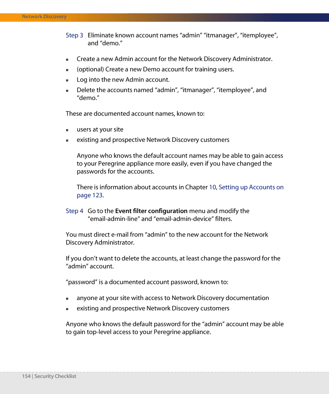 Dell DPND-523-EN12 manual Security Checklist 