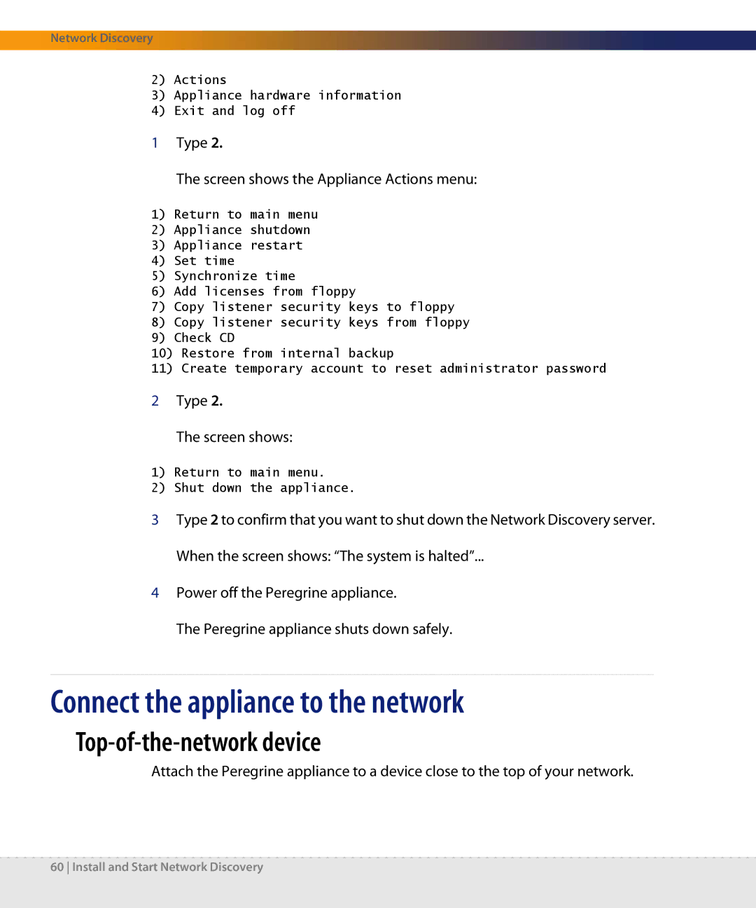 Dell DPND-523-EN12 manual Connect the appliance to the network, Top-of-the-network device 